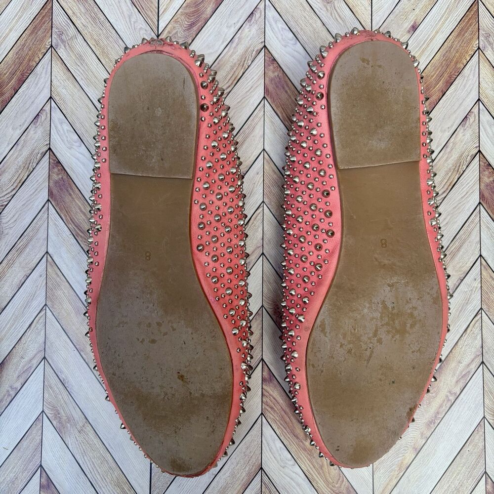 Jeffrey Campbell Coral Pink Studded Pointed Toe Flats - Picture 3 of 6